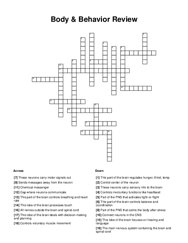 Body & Behavior Review Word Scramble Puzzle
