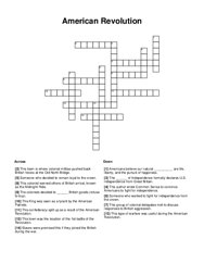 American Revolution Word Scramble Puzzle