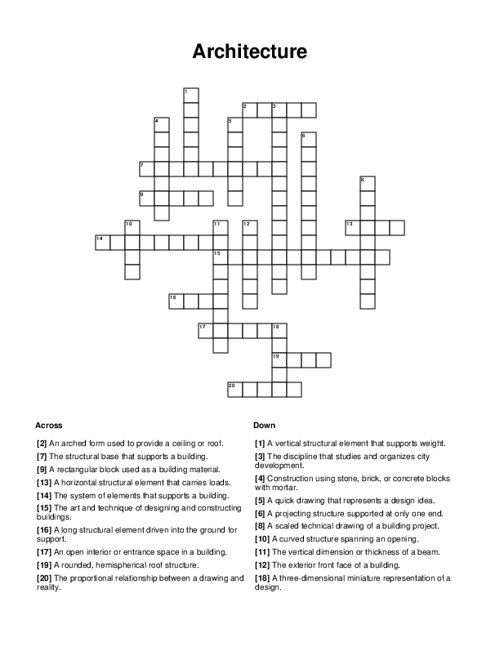 Architecture Crossword Puzzle