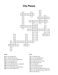 City Places Word Scramble Puzzle