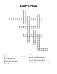 Energy & Power Word Scramble Puzzle