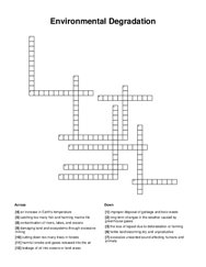 Environmental Degradation Word Scramble Puzzle