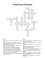 Fossil Fuel & Elements Word Scramble Puzzle