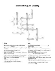 Maintaining Air Quality Word Scramble Puzzle
