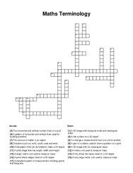 Maths Terminology Word Scramble Puzzle