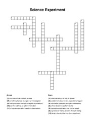 Science Experiment Crossword Puzzle