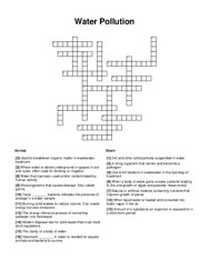 Water Pollution Crossword Puzzle