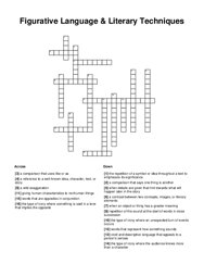 Figurative Language & Literary Techniques Crossword Puzzle