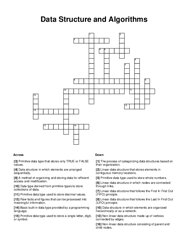 Data Structure and Algorithms Crossword Puzzle