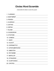 Circles Word Scramble