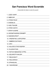 San Francisco Word Scramble