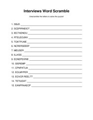 Interviews Word Scramble