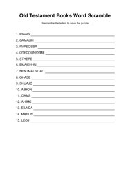 Old Testament Books Word Scramble