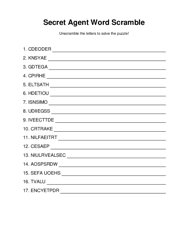 Secret Agent Word Scramble