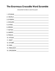 The Enormous Crocodile Word Scramble Puzzle