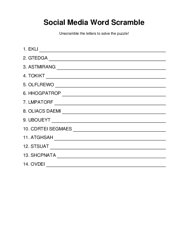 Social Media Word Scramble