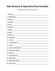 Data Structure & Algorithms Word Scramble