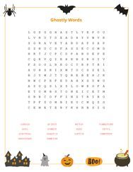Ghostly Words Word Search Puzzle
