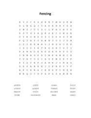 Fencing Word Search Puzzle