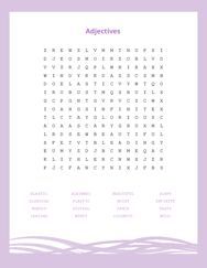 Adjectives Word Search Puzzle