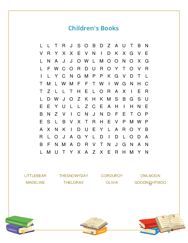 Childrens Books Word Search Puzzle