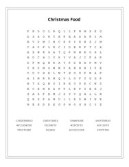 Christmas Food Word Scramble Puzzle