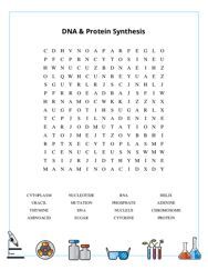 DNA & Protein Synthesis Word Search Puzzle