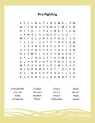 Fire Fighting Word Search Puzzle