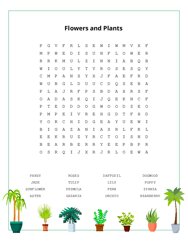 Flowers and Plants Word Scramble Puzzle
