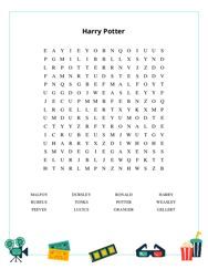 Harry Potter Word Scramble Puzzle