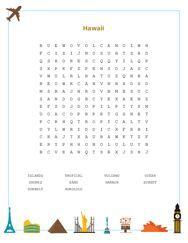 Hawaii Word Search Puzzle