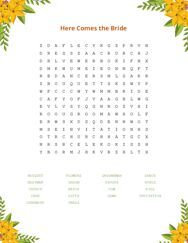 Here Comes the Bride Word Search Puzzle