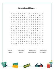 James Bond Movies Word Search Puzzle