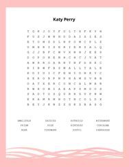 Katy Perry Word Search Puzzle
