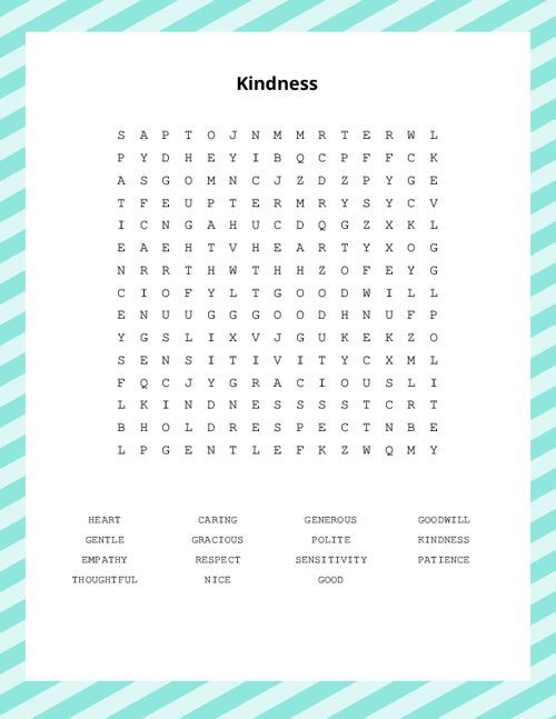 Kindness Word Search Puzzle