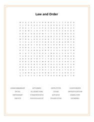 Law and Order Word Search Puzzle