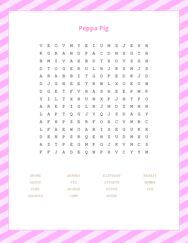 Peppa Pig Word Search Puzzle