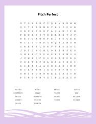 Pitch Perfect Word Search Puzzle