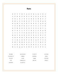 Rats Word Search Puzzle