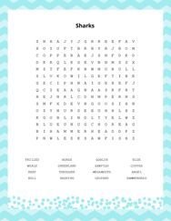 Sharks Word Search Puzzle