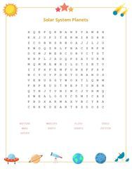 Solar System Planets Word Search Puzzle
