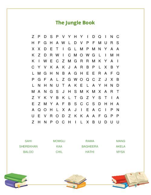 The Jungle Book Word Search Puzzle