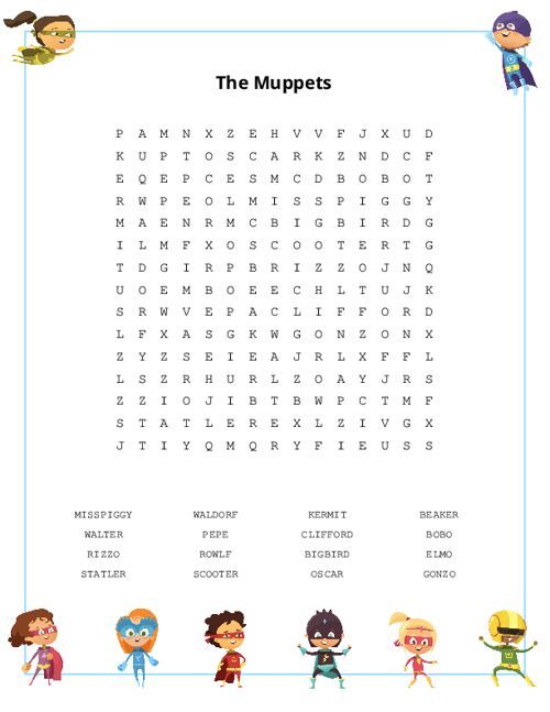 The Muppets Word Search Puzzle
