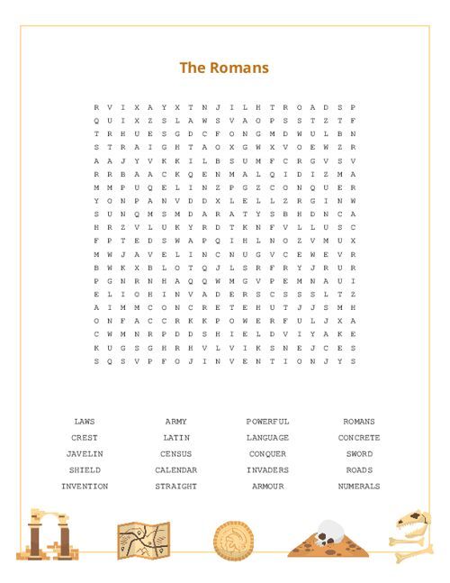 The Romans Word Search Puzzle
