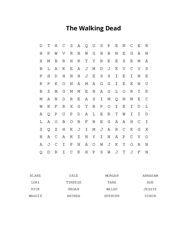 The Walking Dead Word Search Puzzle