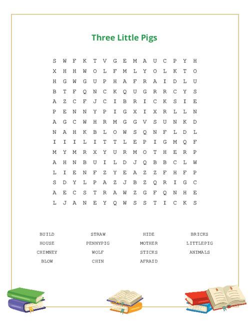 Three Little Pigs Word Search Puzzle