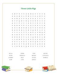 Three Little Pigs Word Search Puzzle