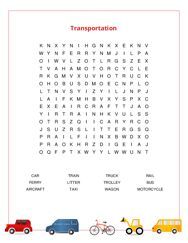 Transportation Word Search Puzzle