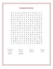 Vampire Diaries Word Search Puzzle