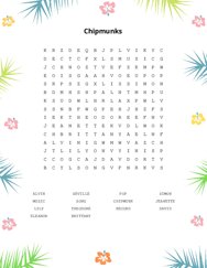 Chipmunks Word Search Puzzle